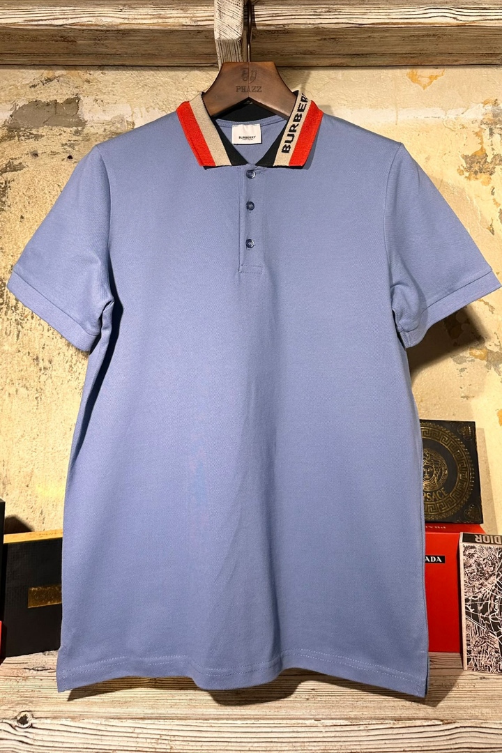 İndigo Burberry Polo Yaka Premium T-Shirt İndigo Burberry Polo Yaka Premium T-Shirt