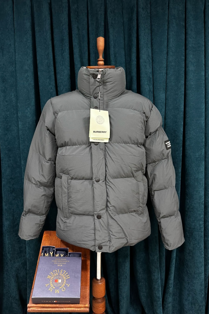 Burbery Mat Gri Premium Erkek Mont Burbery Mat Gri Premium Erkek Mont