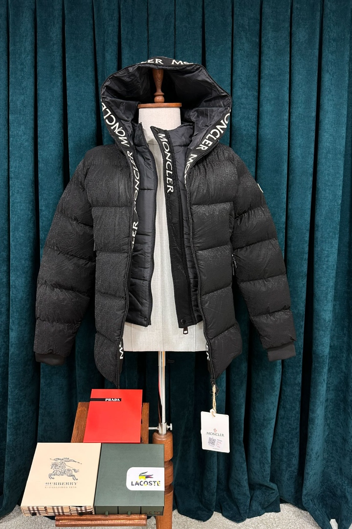Moncler Siyah Yağmur Desen Premium Mont Moncler Siyah Yağmur Desen Premium Mont