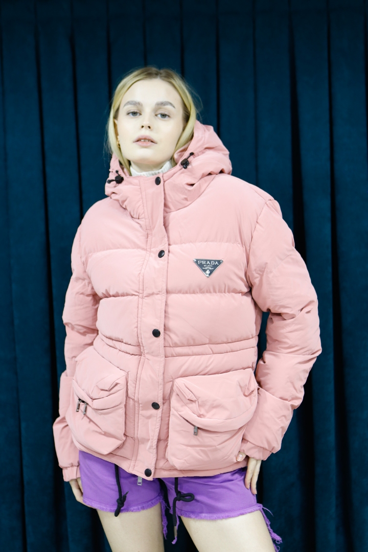 Kadın Prada Mat Rose Premium Mont Kadın Prada Mat Rose Premium Mont