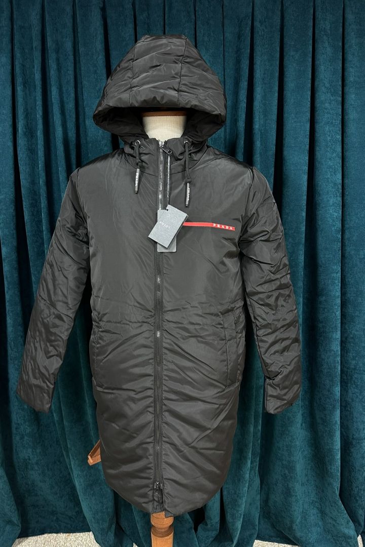 Prada Siyah Uzun Erkek Premium Parka Mont Prada Siyah Uzun Erkek Premium Parka Mont