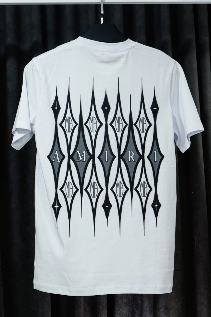 Erkek Ekru Amiri Kabartma Baskılı Premium T-Shirt